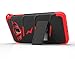 Zizo Bolt Cover For Galaxy Amp Prime | Galaxy J3 [.33mm 9H Tempered Glass Screen Protector] Dual-Layered [Military Grade] Case Kickstand Belt Clip-Red/Black