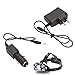 3.7-4.2V Li-ion AC Charger Cable Cord US Plug Adapter Wall Charger, USB Cable and Car Charger 18650 Battery Pack Charger for Rechargeable Headlamp Bicycle light Flashlight