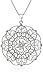Sterling Silver Large Filigree Flower Pendant Necklace, 18