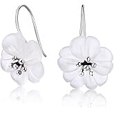 Stylish Designer Crystal Flower Dangle Drop Earrings in 925 Sterling Silver Women Fine Handmade Jewelry - PremiumPearl