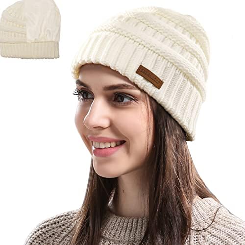 C.C Knit Beanie Hat – Fuzzy Fleece Lined Warm Winter Hat for  display picture 3