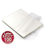 JZBRAIN Thermal Laminating Pouches for Laminator Machine，Laminator Sheets, Letter Size US Letter(8.5 x 11 inches), Transparent 3 mils, 100 Sheets