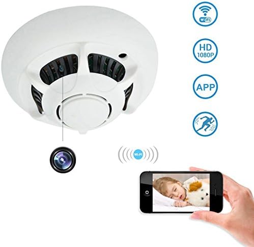 WIFI Hidden spy camera, ZDMYING UFO Wireless Smoke Detector camera HD 1080 with Motion Detection, Loop Recording, Remote View, Support iOS/Android/PC/Mac for Home Office DVR Mini Nanny Security camera