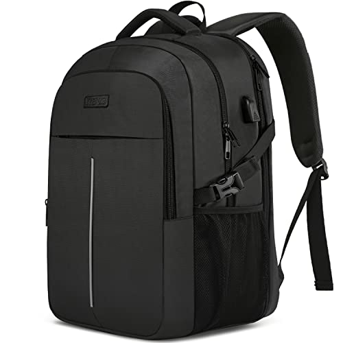 Groß Herren Laptop Rucksack 17 Zoll Laptoptasche für Schule Arbeit mit USB Ladeanschluss Wasserdicht Business Reisen Notebook Tasche Schulrucksack für Männer Fr