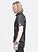 Black Shirt for Men Steampunk Short Sleeves Blouse Tops Rock Shirt with Snap Buttons