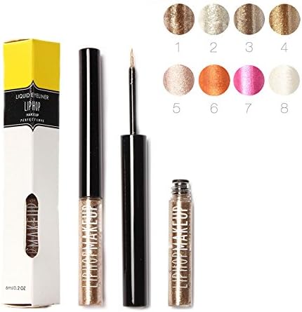 Pymega(TM) LIPHOP Waterproof Glitter Eye Liner Shimmer Liquid Eyeliner 8 Color for Optional