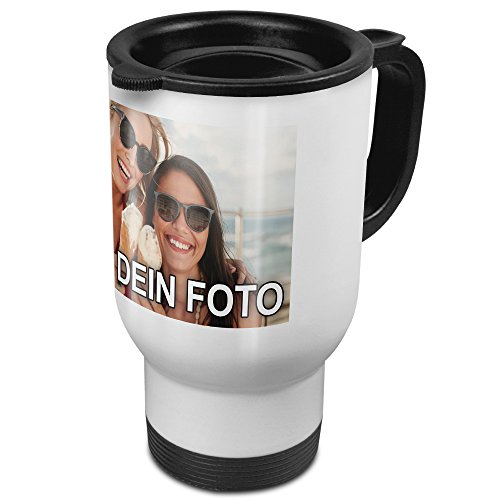 PhotoFancy® - Thermobecher mit Foto Bedrucken - Coffee to Go Becher Personalisieren - Thermo-Tasse mit eigenem Motiv selbst gestalten