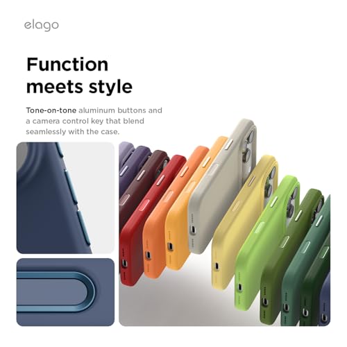 elago iPhone 17 Pro (6.3") Liquid Silicone Magnetic Case - MagSafe Compatible, Shockproof, Slim, Soft-Touch Finish (Indigo Jeans)