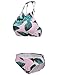 Ekouaer Womens Forest Leaves Printing High Neck Halter Bikini Set Swimsuit (Pink, L)