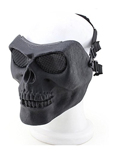 YX Metallic Mask For Bicycling/ Halloween/ Skull Skeleton/ Airsoft/ Paintball/ BB Gun, A Full Face Protection Mask Shot Helmets