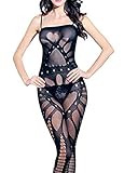 DarDuGo Women's Open Crotch Fishnet Bodystockings Large Hole Let