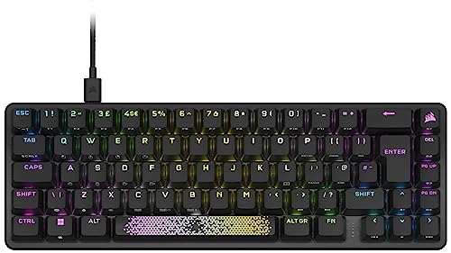 Corsair K65 PRO Mini RGB 65% Optisch Mechanische Gaming Tastatur - OPX Schalter - PBT Double-Shot Keycaps - iCUE Kompatibel - PC, PS5, PS4, Xbox - QWERTZ DE - Schwarz