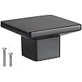 (4-Pack) VIBORG Deluxe Square Cabinets Knobs and Pulls, Matt Black Drawer Knobs and Pulls, Modern Dresser Cupboard Knobs and Handles, Zinc Alloy Casting, 4mm Extra Thick, Heavy Duty&Durable