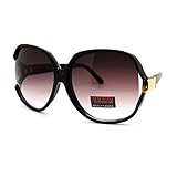 Black Super Oversized Sunglasses Womens Classic ROUND CELEBRITY PRIVACY Shades NEW