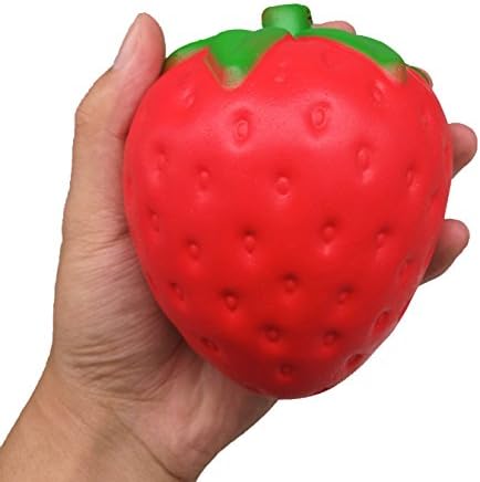 Lovely Queen 12cm Scented Slow rising Jumbo Strawberry Squishy Squishies toy Phone charms Red