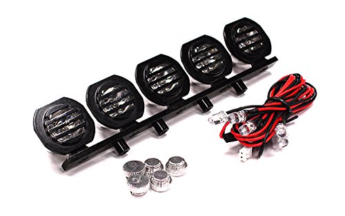 Integy Hobby RC Model C23540BLACK Billet Machined Alloy Roof Top Spot LED (5) Light Set