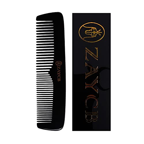 ZAYCB Buffalo Horn Fine Tooth Comb AntiStatic Hair Comb Hair Styling Detangling Comb for
