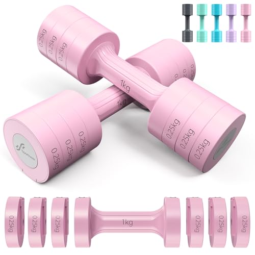 Sportneer Verstellbare Hanteln Set – 4-in-1 Hanteln Frauen Set je 1–2,5 kg