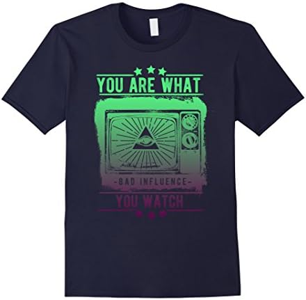 Men's Media Information Illusion T-Shirt Tee  Medium Navy