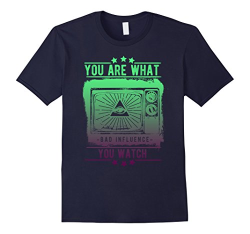 Men's Media Information Illusion T-Shirt Tee  Medium Navy