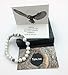 Smiling Wisdom - Teacher Thank You Appreciation Mini Greeting Card and Stretch Stone Bracelet Gift Set - Women Teachers From Parents - Gray White Owl