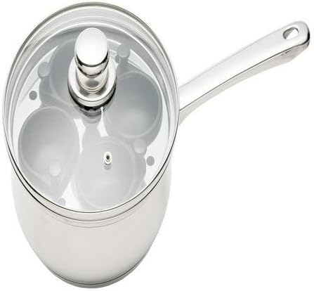 KitchenCraft Egg Poacher Pan with Non Stick, Induction Safe, Stainless Steel, Fits 6 Eggs, 26 cm (1''), Silver - Image 5