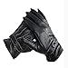 Ikevan Mens Luxurious PU Leather Gloves Outdoor Driving Warm Gloves Cashmere Mittens Autumn Winter (Black)