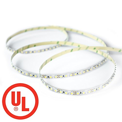 HitLights Warm White LED Light Strip, Premium High Density 3528 – 16.4 Feet, 600 LEDs, 3000K, 164 Lumens per Foot. UL-Listed. 12V DC Tape Light