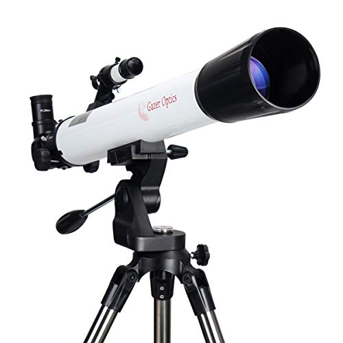 GazerOptics 70mm Refractor Telescope for Astronomy Beginners, Comes with Achromatic Optical System, Steady Tripod and Smartphone Adapter - Perfect for Manual Slow-Motion Celestial Tracking and Imaging