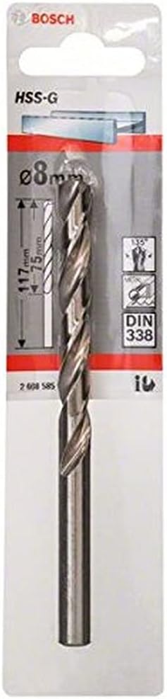 Bosch Professional HSS-G DIN 338 Drill Bit 8.0 x 75 x 117 mm for Metal
