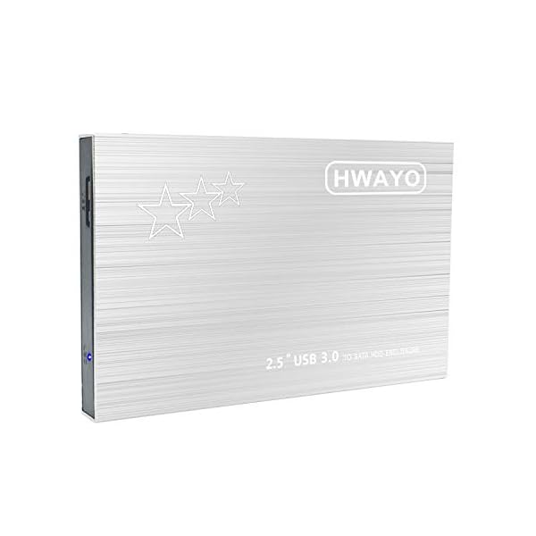 Hwayo Externe Festplatte, 80 GB, tragbar, 6,3 cm (2,5 Zoll), ultradünn, USB 3.0, für PC, Laptop, Mac, Chromebook (Silber… – Bild 3