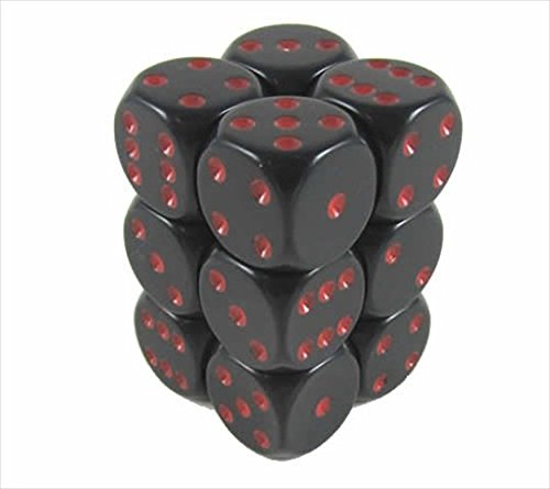 D6 16mm Black w/Red (12)