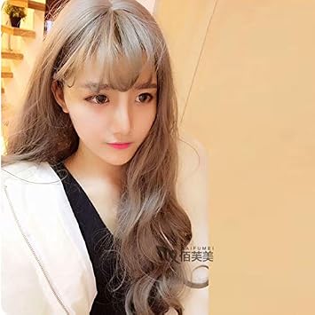 Amazon Com Wig Mine Wig Female Air Fringe Long Curly Hair
