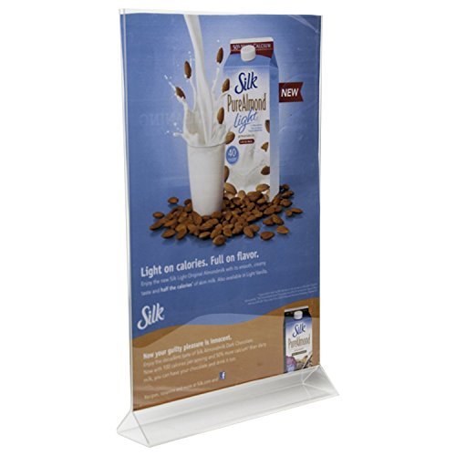 ClearAd Acrylic Table Top Sign Holder Stand 11x17 Double Sided TShaped Photo Frames