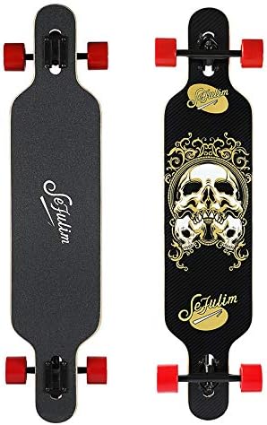 sefulim 31"x8" Complete Skateboard Skull Skateboard for Extreme Sports and Outdoors for Beginners &Pro
