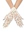 Maxdot Summer Women Lace Bow Cotton Short Screen Touch Gloves Sun UV Protection Driving Gloves (Beige)