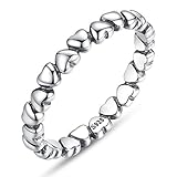 BAMOER 925 Sterling Silver Endless Love Heart Stacking Ring for Women Teen Girls Birthday Anniversary Gift Size 6-9 (7)