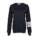 Froomer Women's Korean Stripes Sleeve Hoodie Sweater Pullover Jacket Coat