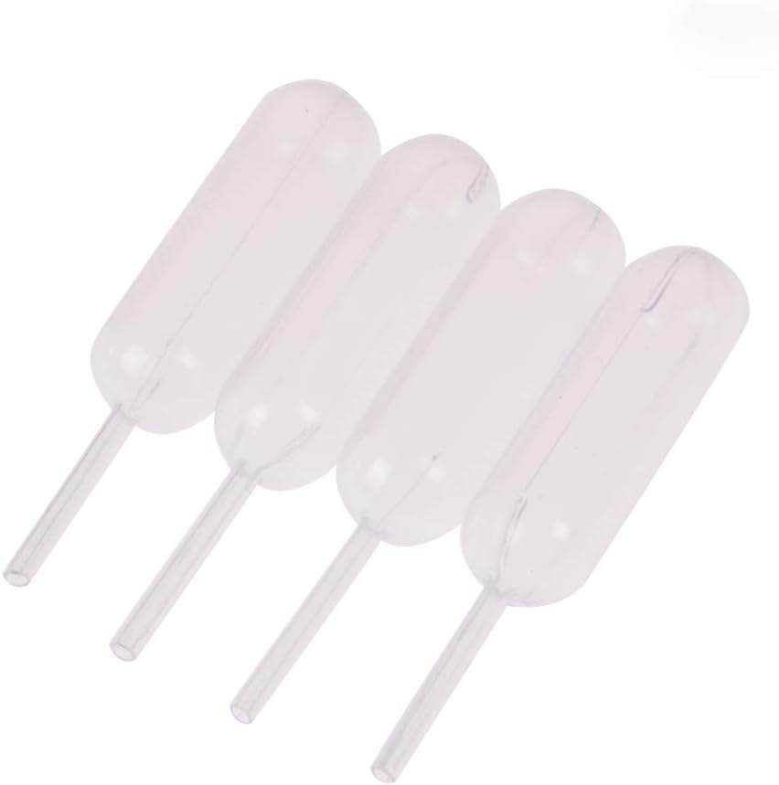 OKASU 50pcs Clear 4ml Liquid Dropper Pasteur Pipette, Plastic Squeeze Transfer Pipettes