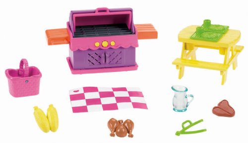 Fisher-Price Dora The Explorer Playtime Together Dora and Me Dollhouse Deluxe Backyard BBQ Set
