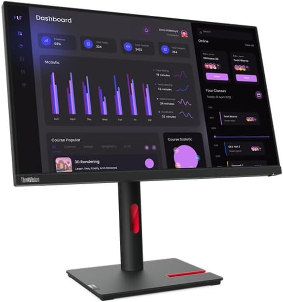 Lenovo ThinkVision T24i-30 23.8 Full HD IPS Monitor 1920x1080 16:9 6ms USB Hub