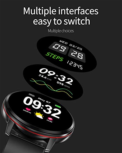 Bravetoshop Bluetooth Smartwatch with Heart Rate Monitor Fitness Watch for GPS, Sport Activity Tracking, Sleep Monitoring, Message Reminder Gold - Thumbnail 4
