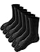 HASLRA Crew Toe Socks 6 Pairs (Black-L)