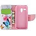Moto G Case (1st Gen), iYCK Premium PU Leather Flip Folio Carrying Magnetic Closure Protective Shell Wallet Case Cover for Moto G (1st Gen) with Kickstand Stand - Butterfly Flower