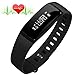 Fitness Tracker Heart Rate Monitor Blood Pressure Bracelet Sedentary Reminding Sleep Management Alarm SNS Call Reminder Pedometer Sport Activity Healthy Wristband with OLED Touch (Black 5)
