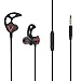 Mxstudio Wired Sports Earphones In Ear Earbuds with Built-in Microphone for iPhone Android Laptop (Black+Red)