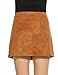 Meaneor Women's Button Down Closure Suede Mid Rise A-Line Mini Skirt
