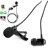 PoP voice One-piece Design Lavalier Microphone with Earphone, Perfect for Recording Youtube/ Vlogging/Interview/Podcast/Voice Chat, fit for iPhone/Android Smartphones, Noise Cancelling Mic