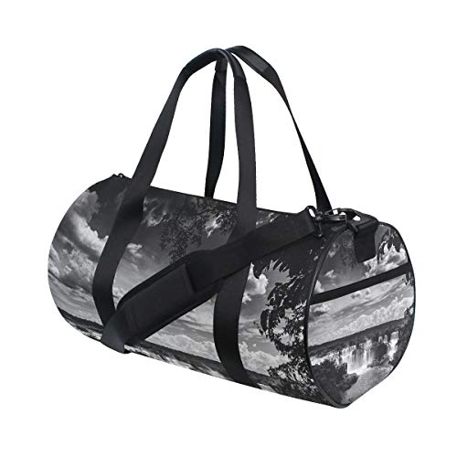 LORVIES Water Lanscape Duffle bag Shoulder Handy Sports Gym Bags for Men and Women - Thumbnail 5