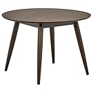 Rivet Mid-Century Round Wood Dining Table, 42" W, Chestnut